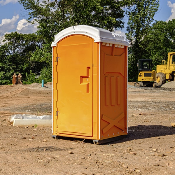 how often are the portable restrooms cleaned and serviced during a rental period in Alpena South Dakota